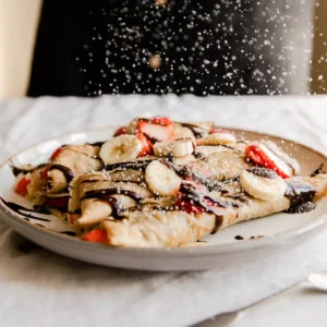 Banana and strawberry crepe